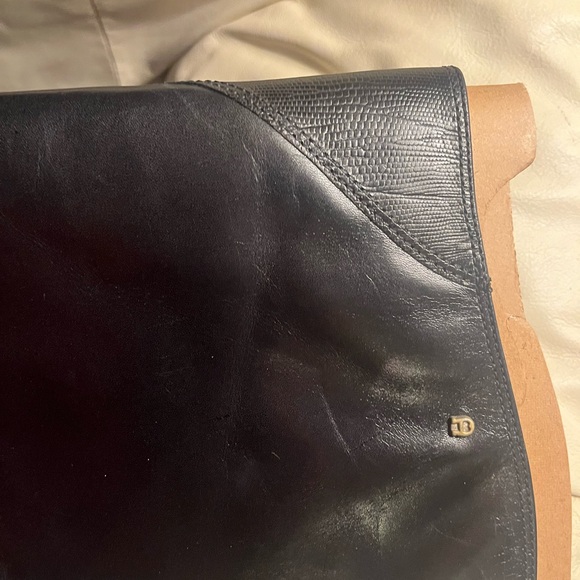 Etienne Aigner black leather boots, like new, with box - heel tips are white. - Picture 12 of 15